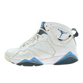 ナイキ(NIKE)のNIKE ナイキ スニーカー 304775-107 AIR JORDAN 7 RETRO FRENCH BLUE 2015 エアジョーダン7 レトロ フレンチ ブルー スニーカー ホワイト系 ブルー系 28.5cm【中古】(スニーカー)