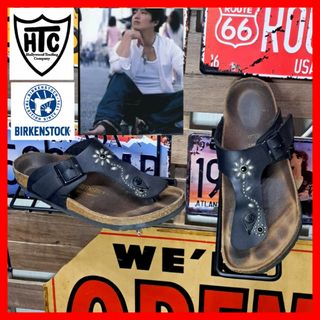 ビルケンシュトック(BIRKENSTOCK)のキムタク着　ビルケンシュトック×HTC フラワースタッズ　レザーサンダル　41(サンダル)