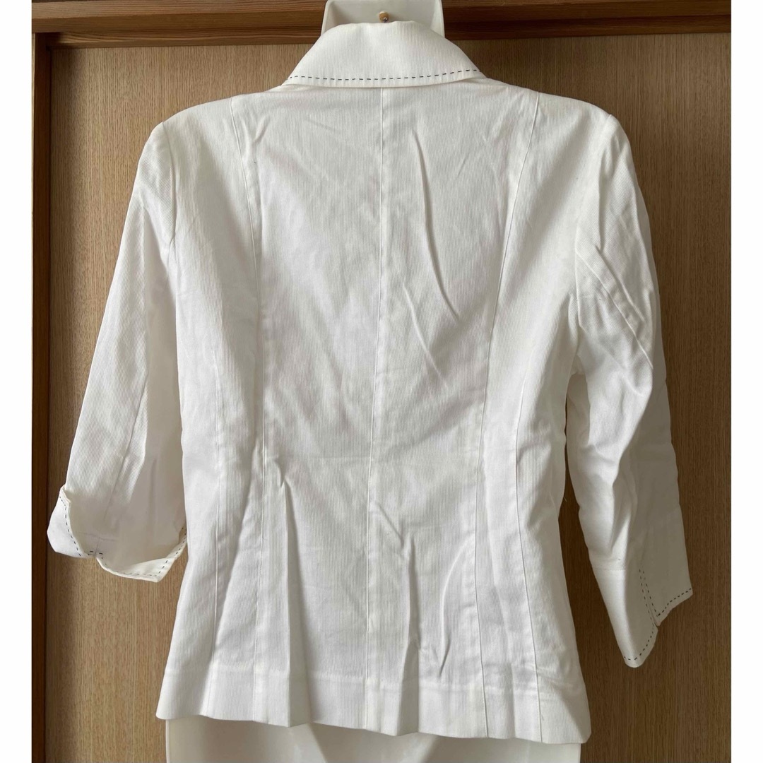 7分袖ジャケット♡ステンカラー白 レディースのジャケット/アウター(その他)の商品写真