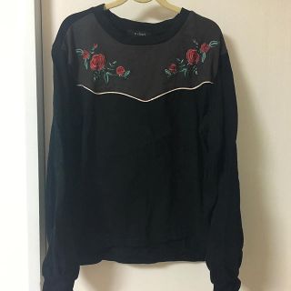 ダブルクローゼット(w closet)のwcloset  刺繍 スウェット(トレーナー/スウェット)