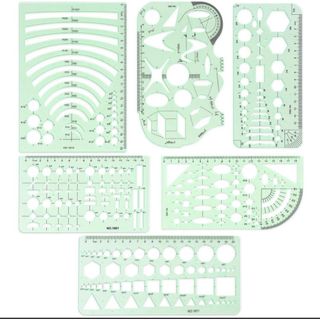 定規 テンプレート 製図用 組合せ定規 学校教育用 建築科用(6点セット)(資格/検定)