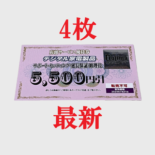 ノジマ 優待 店頭サービス デジタル家電製品 期限 2024年 7月末 4枚A2(その他)