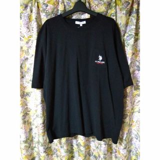 ユーエスポロアッスン(U.S. POLO ASSN.)の4L/黒/新品/ユーエスポロアッスン/メンズ 胸ポケット付き 半袖Tシャツ(Tシャツ/カットソー(半袖/袖なし))