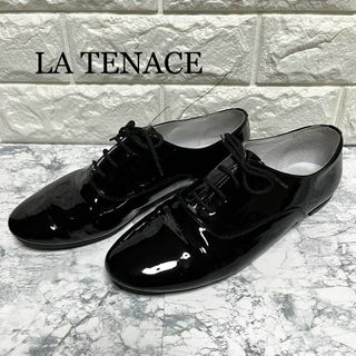 ラテナーチェ(La tenace)の美品 La TENACE レースアップシューズ パテント エナメル ブラック38(ハイヒール/パンプス)