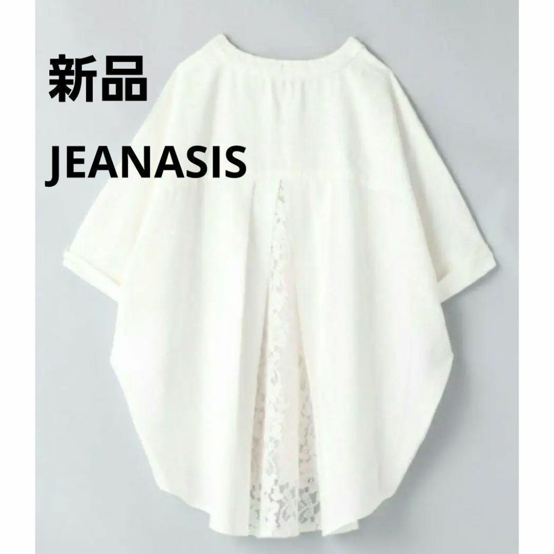 JEANASIS(ジーナシス)の新品　ジーナシス　シャツ　レース　白　シロ レディースのトップス(シャツ/ブラウス(半袖/袖なし))の商品写真