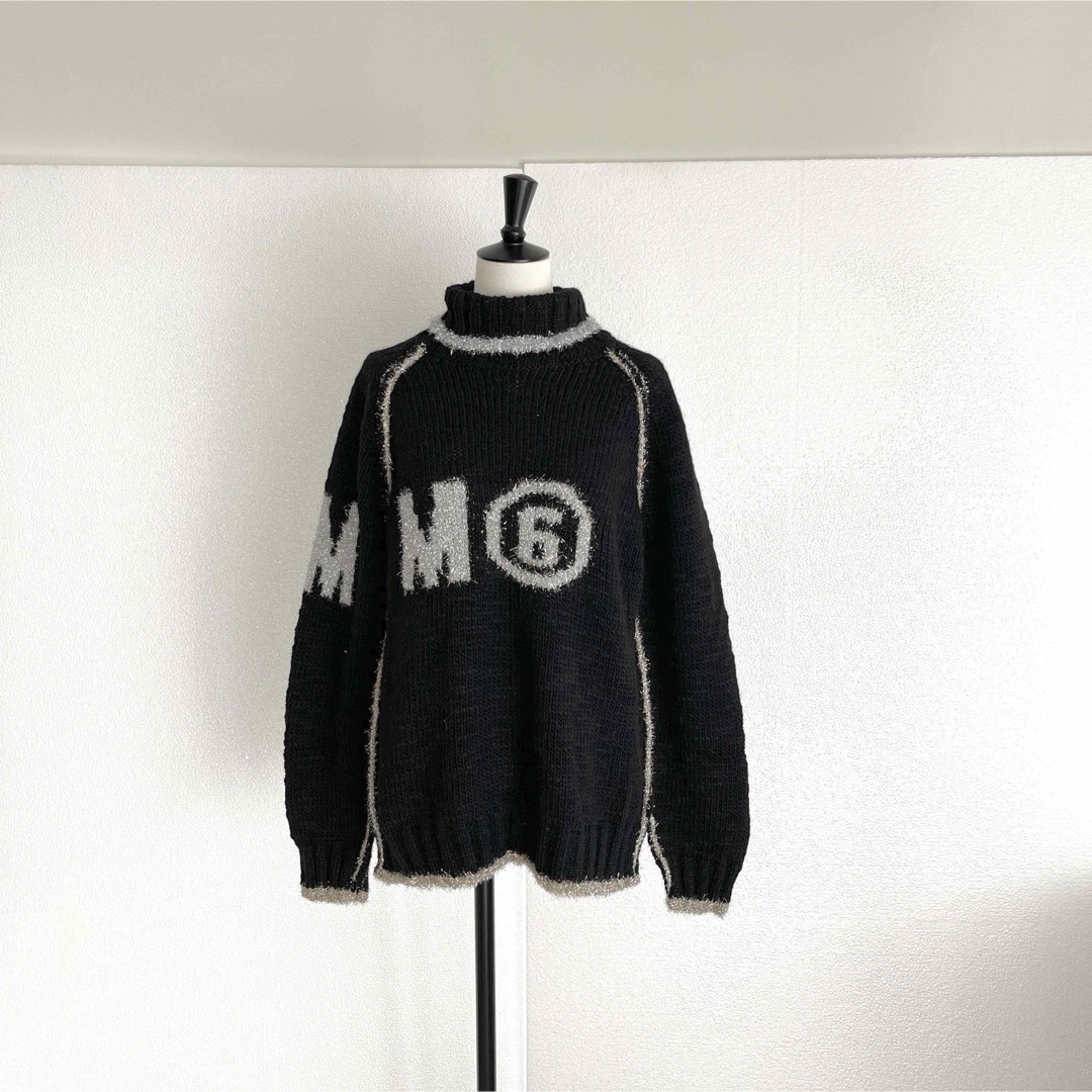 すぎのコレクションMM6 Maison Margielaマルジェラ　ロゴ入りニット　セーター　黒