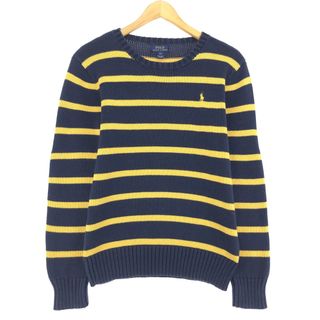 ラルフローレン(Ralph Lauren)の古着 ラルフローレン Ralph Lauren POLO RALPH LAUREN ボーダー柄 コットンニットセーター レディースXL /eaa433293(ニット/セーター)