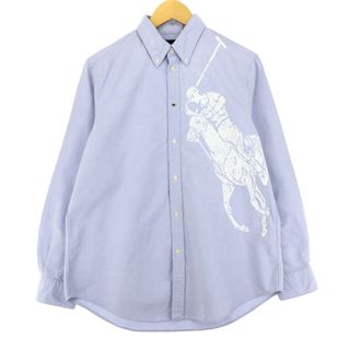 ラルフローレン(Ralph Lauren)の古着 ラルフローレン Ralph Lauren SLIM FIT スリムフィット 長袖 ボタンダウンシャツ メンズL /eaa433376(シャツ)