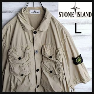 ストーンアイランド(STONE ISLAND)の【最高デザイン】 ストーンアイランド シャツジャケット ワッペン ポケット L(ナイロンジャケット)