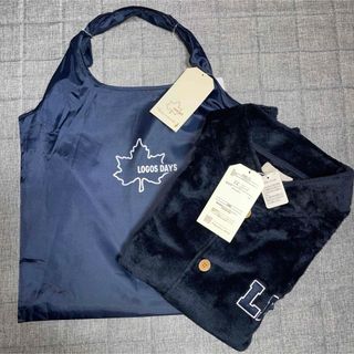 OUTDOOR - 最安値❣️ロゴス　新品　メンズ　毛布　ベスト　パジャマ　LL 紺　エコバッグ　