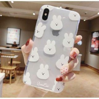 うさぎ iPhone13Pro ケース クリア スケルトン かわいい 韓国(iPhoneケース)