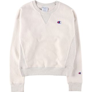 チャンピオン(Champion)の古着 チャンピオン Champion リバースウィーブ 復刻 単色タグ 表起毛 ワンポイントロゴスウェットシャツ トレーナー レディースS /eaa433160(トレーナー/スウェット)