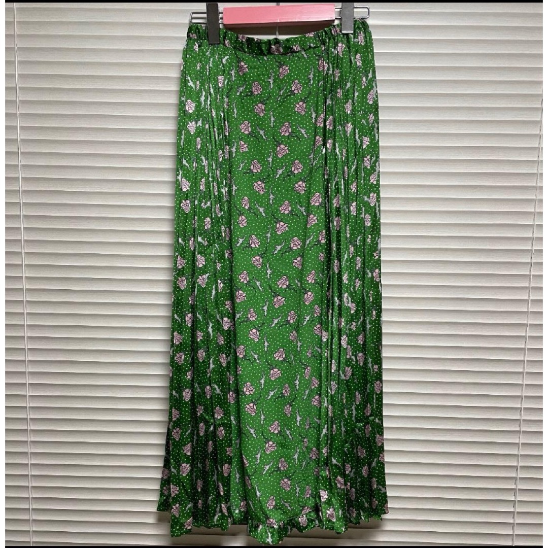 UNDERCOVER(アンダーカバー)の美品！GU ジーユー アンダーカバー コンビネーションスカート グリーン レディースのスカート(ロングスカート)の商品写真