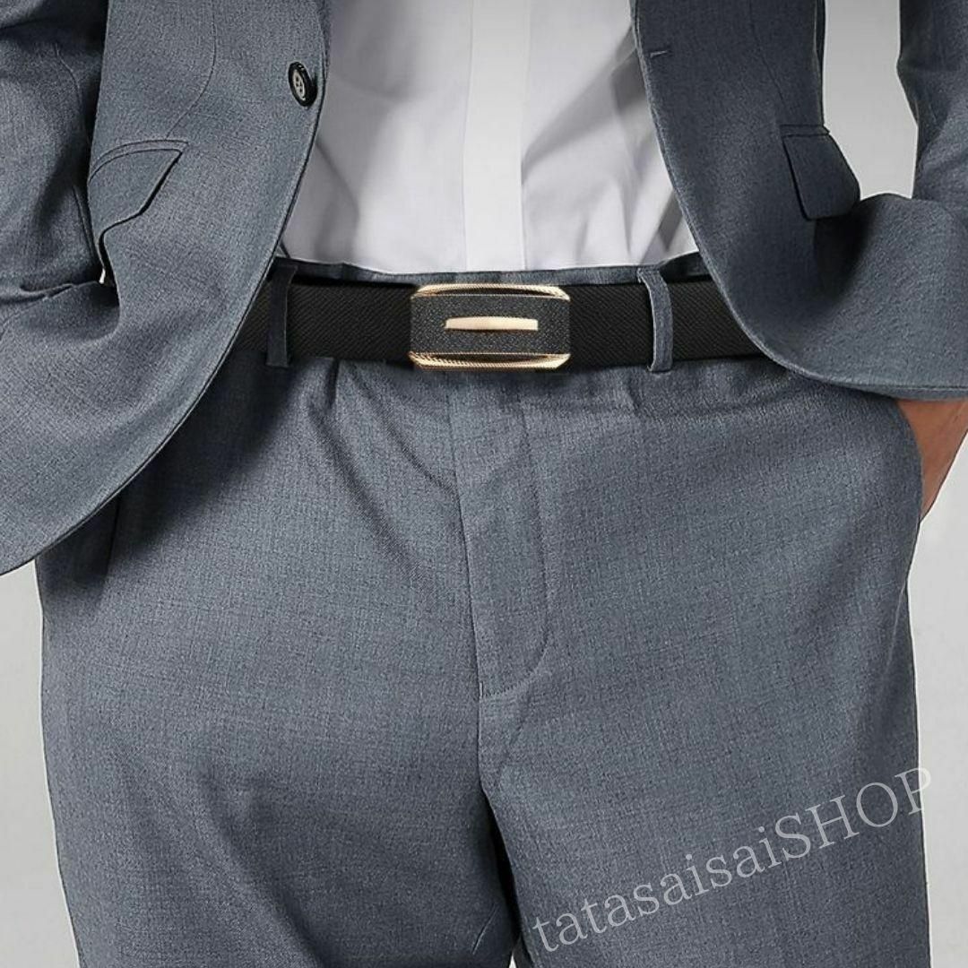 【オートロック式ベルトK】メンズ　ゴルフ　紳士　自動バックル　ビジネス スポーツ メンズのファッション小物(ベルト)の商品写真