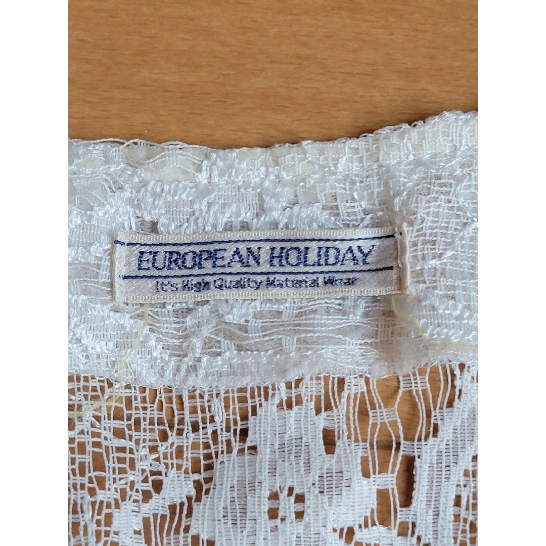 日本製　EUROPEAN HOLIDAY  　鍵編み　レース　ノースリーブ レディースのトップス(カーディガン)の商品写真