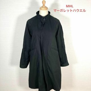 マーガレットハウエル(MARGARET HOWELL)のMHL マーガレットハウエル❤️ノーカラー ロングコート 黒 オシャレ 春コーデ(ロングコート)