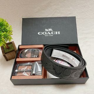 【24時間以内発送】COACH 　ベルト　バックル　リバーシブル　ブラック　新品