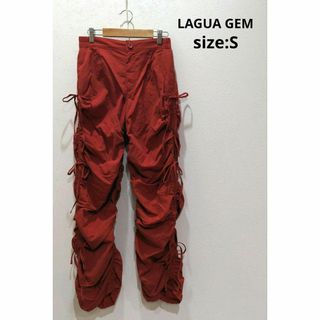 ラグアジェム(LAGUA GEM)のLAGUA GEM サイドリボン ナイロンパンツ シャカパン レッド S(その他)