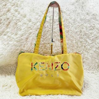 KENZO ケンゾー　ナイロン　トートバッグ　ロゴあり　花柄　イエロー　ゴルフ