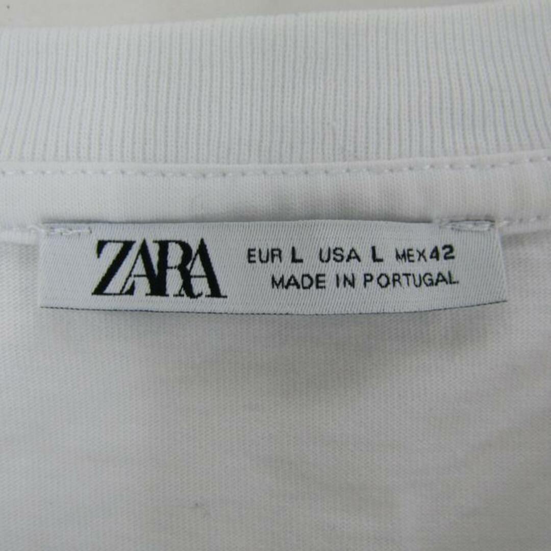 ZARA(ザラ)のザラ 半袖Tシャツ トップス カットソー メンズ Lサイズ ホワイト ZARA メンズのトップス(Tシャツ/カットソー(半袖/袖なし))の商品写真