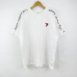 TOMMY - トミー 半袖Tシャツ トップス カットソー JEANS  メンズ Lサイズ ホワイト TOMMY