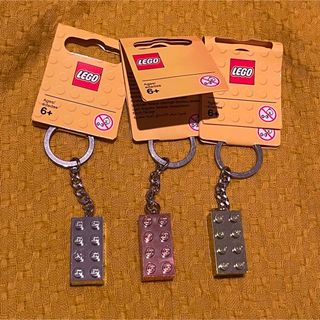 レゴ(Lego)のbaiyaレゴキーホルダーメタリックメタルブロックピンクゴールドシルバー新品(キーホルダー)