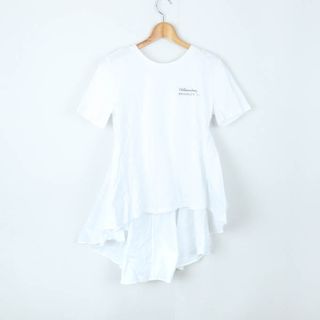 ザラ(ZARA)のザラ 半袖Tシャツ トップス カットソー アシンメトリー フレア レディース Sサイズ ホワイト ZARA(Tシャツ(半袖/袖なし))