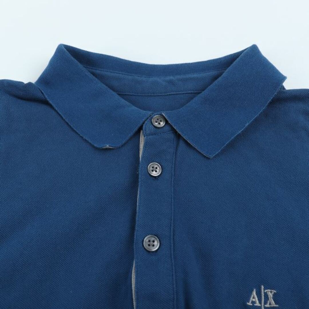 ARMANI EXCHANGE(アルマーニエクスチェンジ)のアルマーニエクスチェンジ ポロシャツ 半袖 トップス カットソー  メンズ Lサイズ ブルー ARMANI EXCHANGE メンズのトップス(ポロシャツ)の商品写真