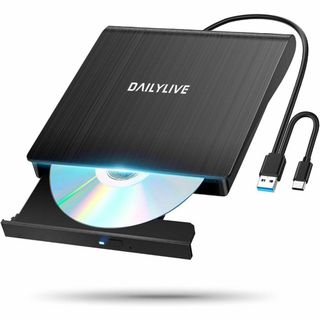 匿名配送✨外付けDVD CDドライブ USB3.0 静音 軽量 読み出し(DVDプレーヤー)