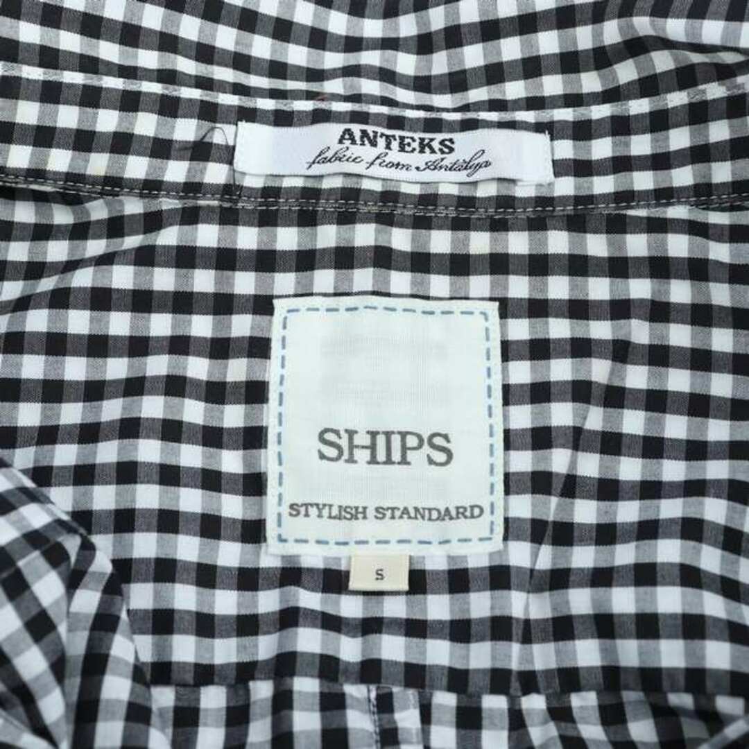 SHIPS(シップス)のシップス 長袖シャツ トップス カットソー チェック柄 ANTEKS レディース Sサイズ ホワイト ブラック SHIPS レディースのトップス(シャツ/ブラウス(長袖/七分))の商品写真