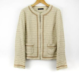 ユナイテッドアローズグリーンレーベルリラクシング(UNITED ARROWS green label relaxing)のグリーンレーベルリラクシング ノーカラージャケット アウター レディース 40サイズ ベージュ green label relaxing(ノーカラージャケット)