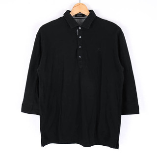 バーバリーブラックレーベル ポロシャツ 半袖 トップス カットソー デニム生地 メンズ 3サイズ ブラック BURBERRY BLACK LABEL