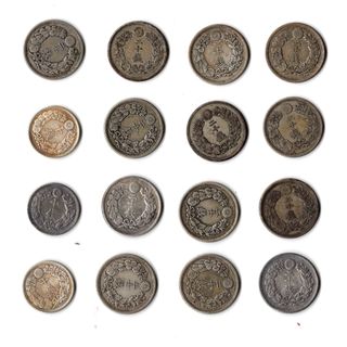 旭日２０銭銀貨１３枚＋旭日１０銭３枚セット　本物保証(貨幣)