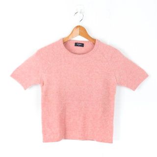 ユニクロ(UNIQLO)のユニクロ ニット セーター トップス カットソー 半袖 ウール混 レディース Mサイズ ピンク UNIQLO(ニット/セーター)