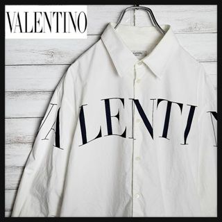 ヴァレンティノ(VALENTINO)の【入手困難】ヴァレンチノ ビックロゴ シャツ ネイビー ハイブラ ドレスシャツ(シャツ)