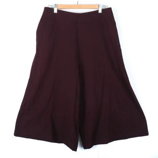 ユニクロ(UNIQLO)のユニクロ クロップドパンツ ポンチワイド シンプル レディース XLサイズ ワインレッド UNIQLO(クロップドパンツ)