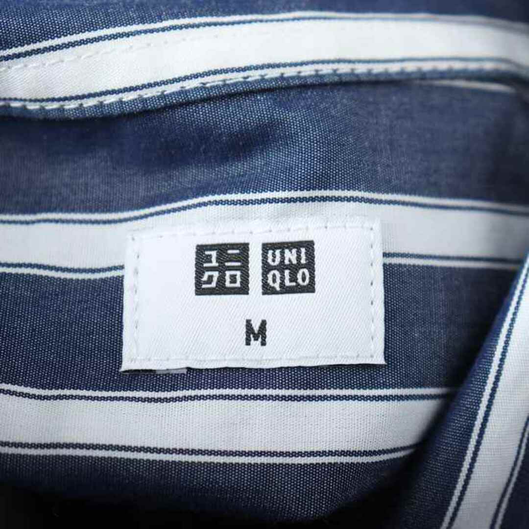 UNIQLO(ユニクロ)のユニクロ 長袖シャツ トップス ストライプ カットソー  メンズ Mサイズ ブルー ホワイト UNIQLO メンズのトップス(シャツ)の商品写真