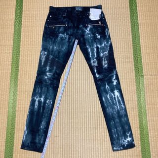 バルマン(BALMAIN)のタグ付き美品！　バルマン　タイダイムラ染めバイカースキニーデニム　サイズ29(デニム/ジーンズ)