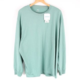 ユニクロ(UNIQLO)のユニクロ スウェット トップス エアリズム 速乾 冷感 UVカット トレーナー カットソー メンズ 3XLサイズ グリーン UNIQLO(スウェット)