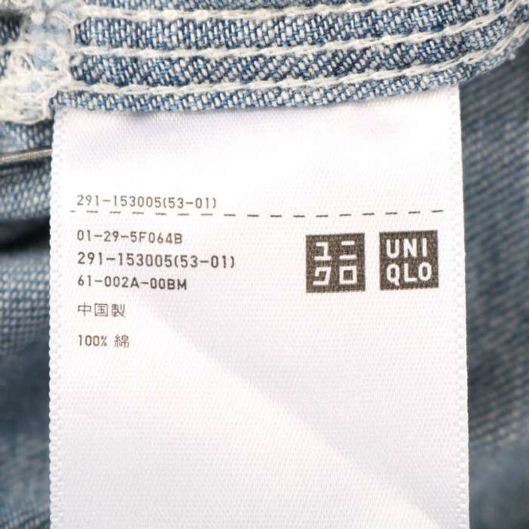 UNIQLO(ユニクロ)のユニクロ 長袖シャツ デニムシャツトップス カットソー ロング丈  レディース Sサイズ ブルー UNIQLO レディースのトップス(シャツ/ブラウス(長袖/七分))の商品写真