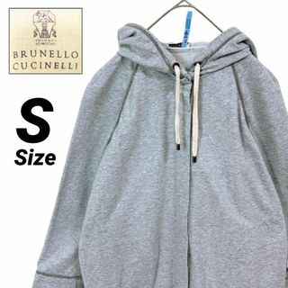 BRUNELLO CUCINELLI - 美品★S★ブルネロクチネリ ボタン留め フード付き ブルゾン レディース グレー