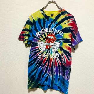 ミュージックティー(MUSIC TEE)のアメリカ古着　ローリングストーンズ　バンT　ロックバンド　タイダイ染め　J248(Tシャツ/カットソー(半袖/袖なし))