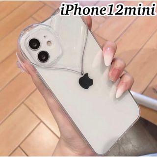 iPhone12miniケース　ゆるかわハートケース　クリア　透明(iPhoneケース)