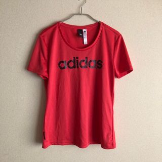 アディダス(adidas)のadidas（アディダス） ロゴプリントTシャツ  半袖 クライマライト レッド(Tシャツ(半袖/袖なし))