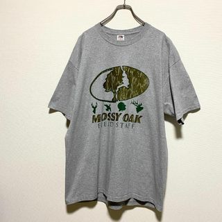 フルーツオブザルーム(FRUIT OF THE LOOM)のアメリカ古着　MOSSY OAK 半袖　Ｔシャツ　2XL プリント　鹿　Q126(Tシャツ/カットソー(半袖/袖なし))