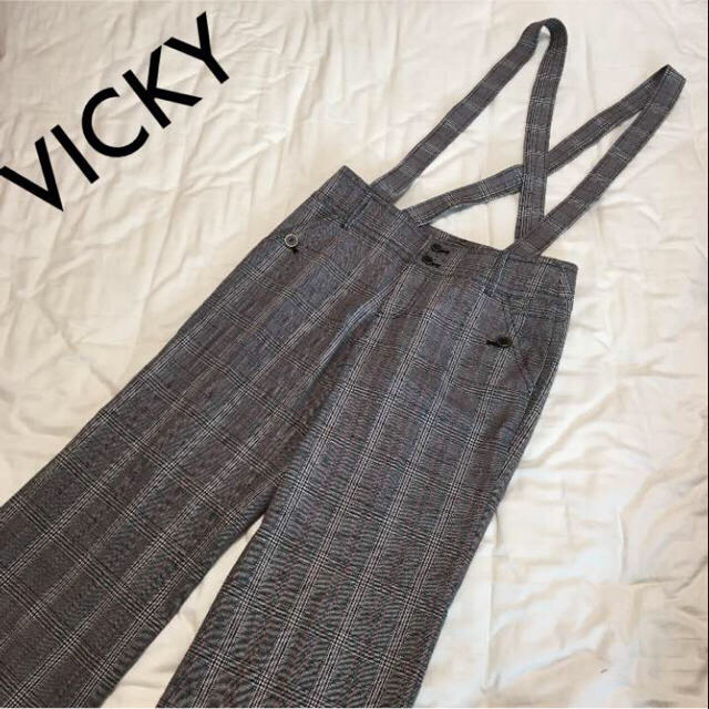 VICKY(ビッキー)の美品☆VICKY  2wayワイドチェックパンツ レディースのパンツ(カジュアルパンツ)の商品写真