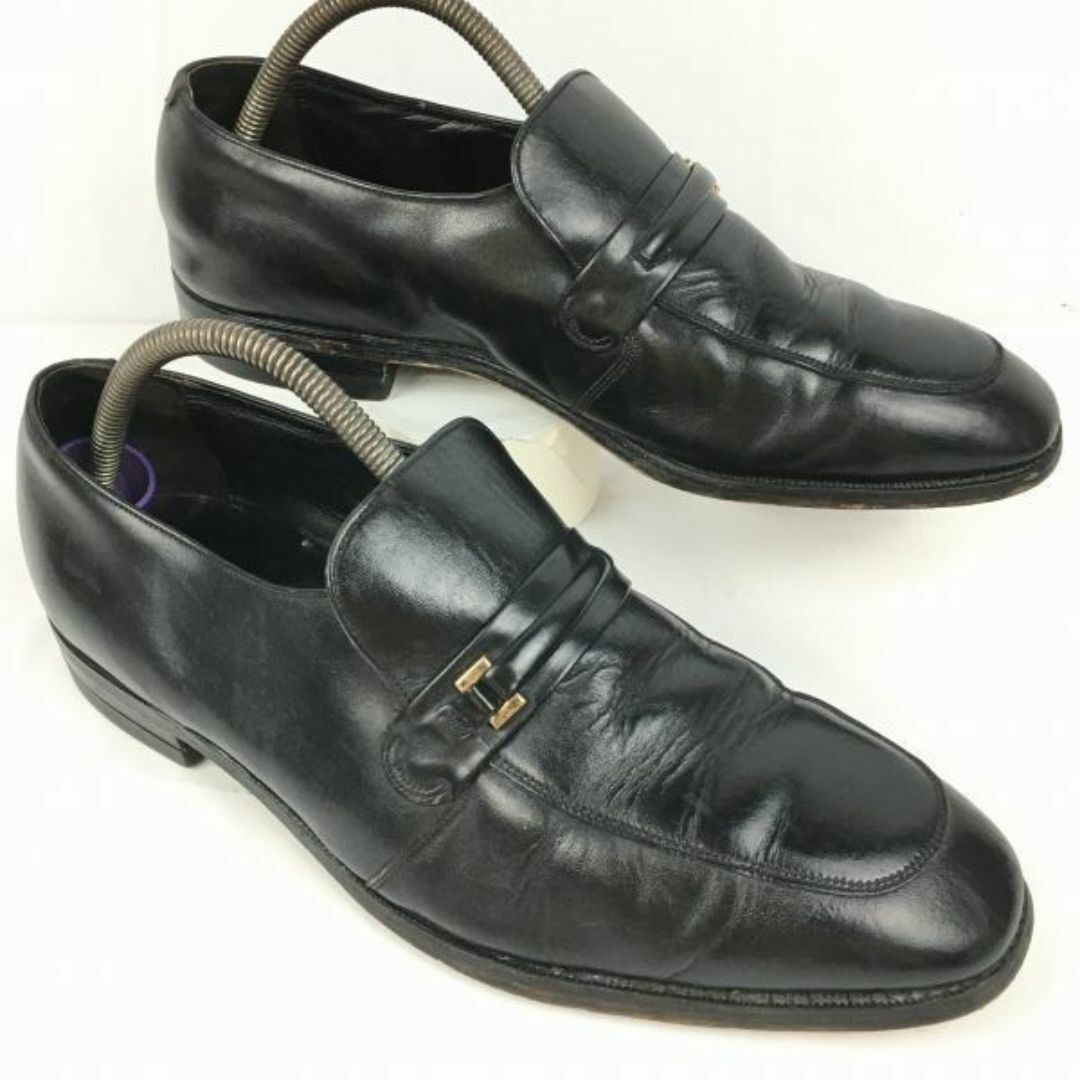 1973年製? Vintage/ビンテージモデル　FLORSHEIM/フローシャイム　コインローファー/ビジネスシューズ〈黒/BLACK/ブラック〉　サイズ11E/28.5-29.0程度　管NO.ZE-179 #BUZZBERG メンズの靴/シューズ(スリッポン/モカシン)の商品写真