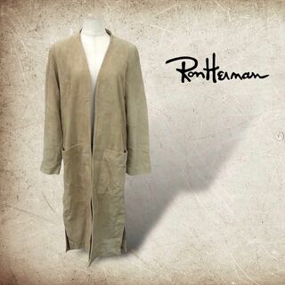 Ron Herman - 【送料無料】Ron Herman スウェードノーカラーロングコート XS 羊革