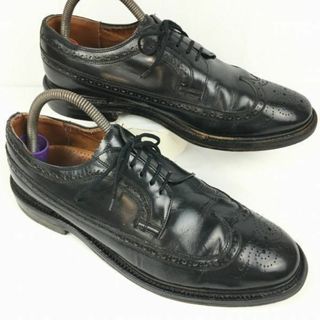 試着交換OK！CHEANEY/チーニー　ビンテージ/Vintage 　size27.0-28.0程度　ウイングチップ/ビジネスシューズ〈黒/BLACK/ブラック〉メンズ/菅NO.WZF-167 #BUZZBERG(ドレス/ビジネス)