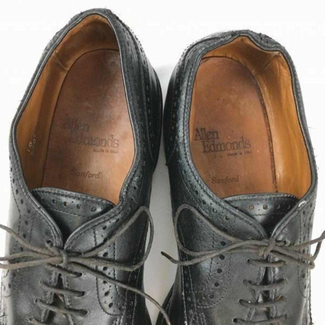 Allen Edmonds(アレンエドモンズ)の試着交換OK！ビンテージ/Vintage 　アレンエドモンズ　Allen Edomonds　Sanford　キャップトゥ　ビジネスシューズ〈黒/BLACK/ブラック〉size10B/メンズ/菅NO.WZG-82 #BUZZBERG メンズの靴/シューズ(ドレス/ビジネス)の商品写真
